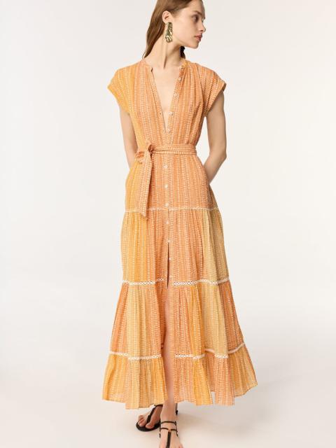Poupette St Barth Long Dress Kora - Orange Shona