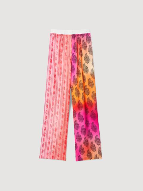 Sandro WIDE-LEG PATTERNED TROUSERS