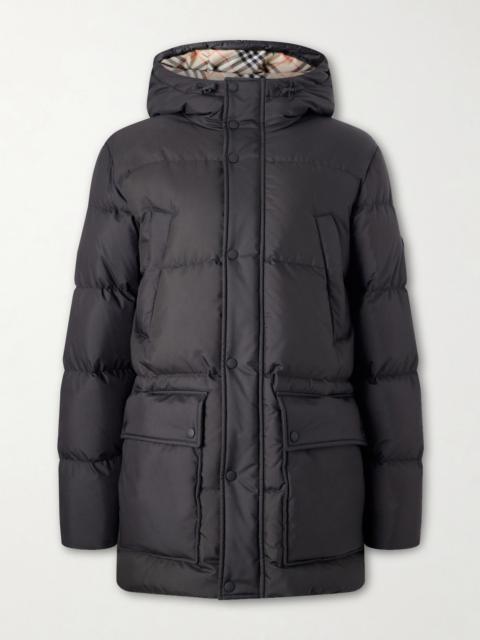 Burberry Hooded Wool-Trimmed Quilted Shell Down Jacket