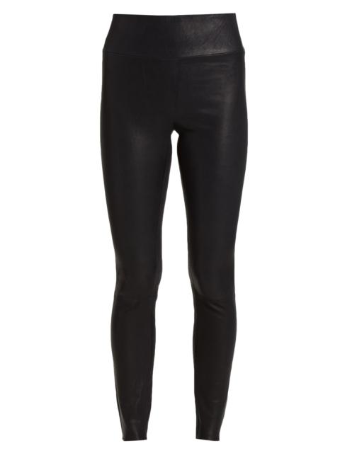 SPRWMN Women's Leather Ankle Leggings - Navy