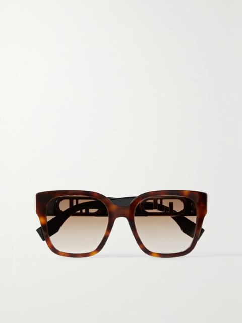 FENDI O'lock Oversized Square-frame Tortoiseshell Acetate Sunglasses