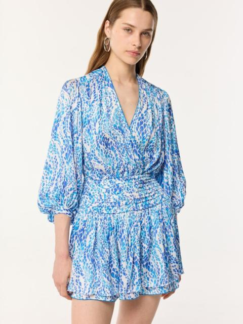 Poupette St Barth Mini Dress Colleen - Blue Wavy Animalier