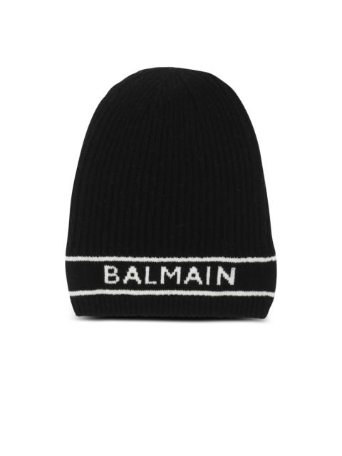 Balmain Balmain logo embroidered wool hat
