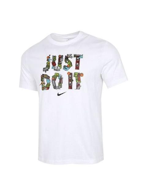 Nike Nike Just Do It Alphabet Printing Sport Short Sleeve Men's White DD0802-100