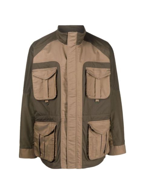 panelled cargo-pocket jacket