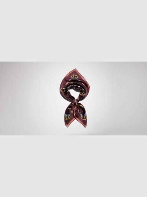 GUCCI Printed silk twill carré