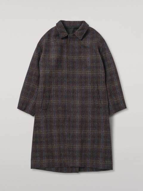 Johnstons of Elgin Brodie Wool Car Coat | Indigo & Bitter Chocolate