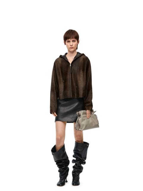 Loewe Hooded jacket in hairy calfskin