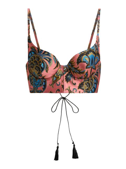 Etro Lightweight Brocade Bustier Top multi