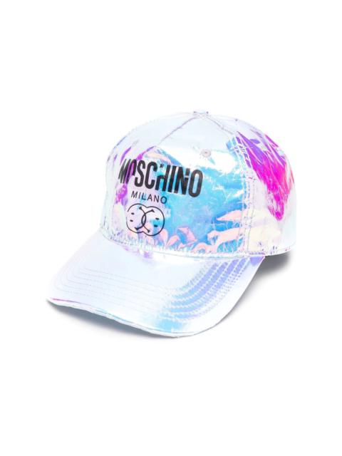 Moschino painted logo-print cap