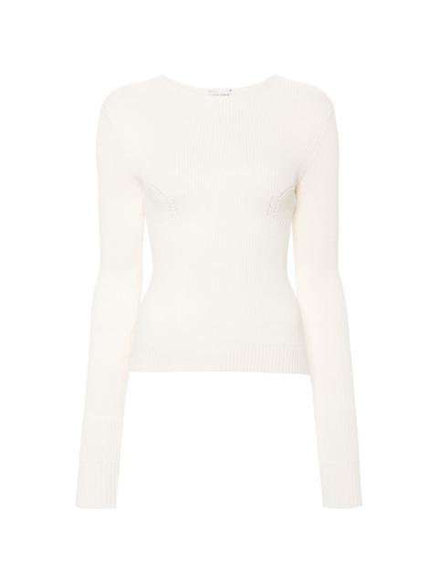 long-sleeve ribbed jumper