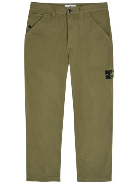 Stone Island Stone Island Cotton Ripstop Straight-leg Cotton Trousers