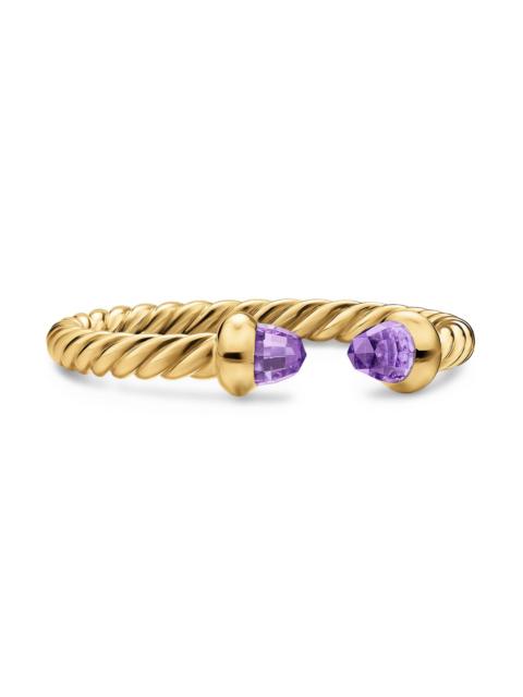 DAVID YURMAN Women's Micro Cablespira Flex Open Ring in 18K Yellow Gold - Amethyst