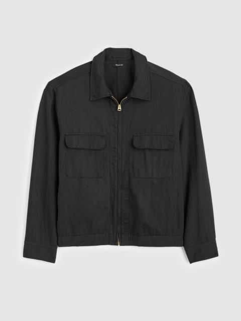 Madewell Zip-Front Jacket in Meridian Linen Blend