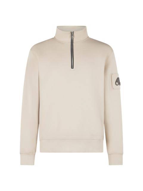 MOOSE KNUCKLES Men's Icon Sportswear Hartsfield Cotton Pullover Top - Alabaster