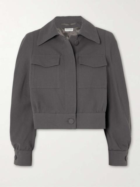 Cropped wool-blend jacket