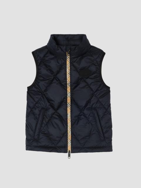 Burberry Boy's Little Boy's & Boy's Check-Trimmed Quilted Vest - Navy