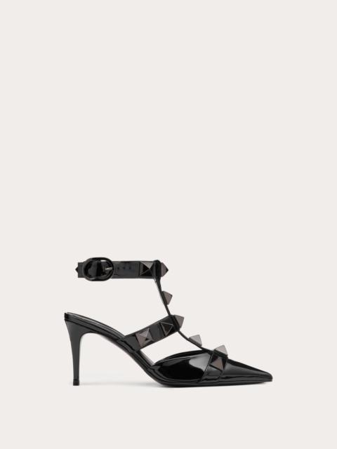 ROMAN STUD PUMP IN PATENT-LEATHER AND TONAL STUDS 80MM