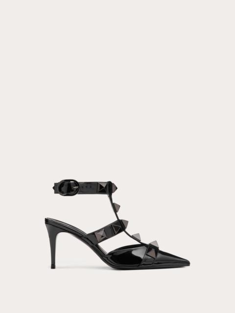 Valentino ROMAN STUD PUMP IN PATENT-LEATHER AND TONAL STUDS 80MM