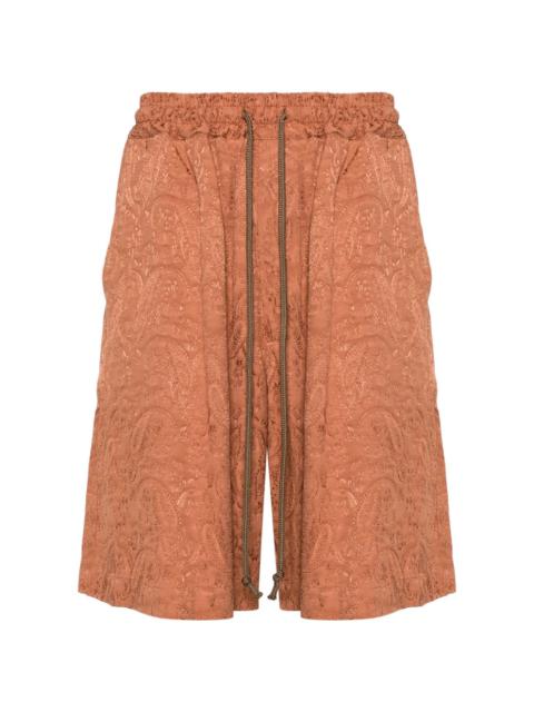 paisley-jacquard elasticated-waist shorts