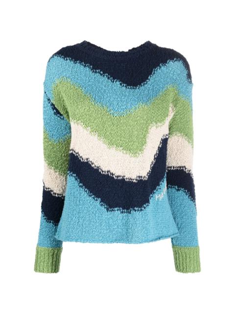 patterned intarsia-knit jumper