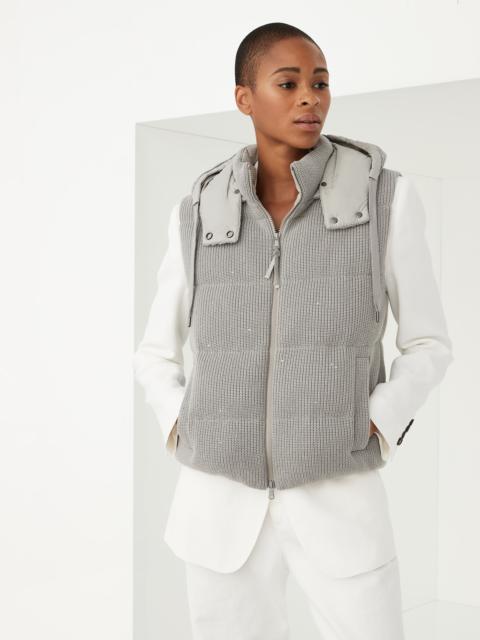 Dazzling cotton English rib knit down vest