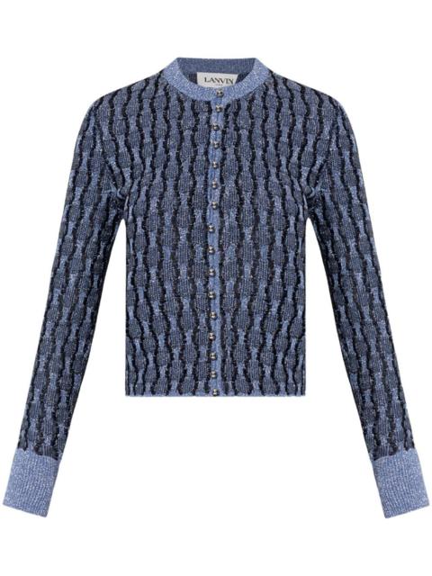 Lanvin metallic knitted cardigan