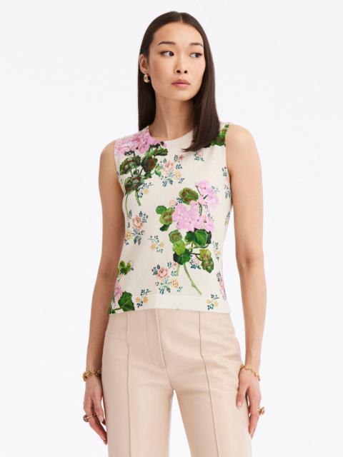Oscar de la Renta GERANIUM WALL PAPER PRINTED TANK