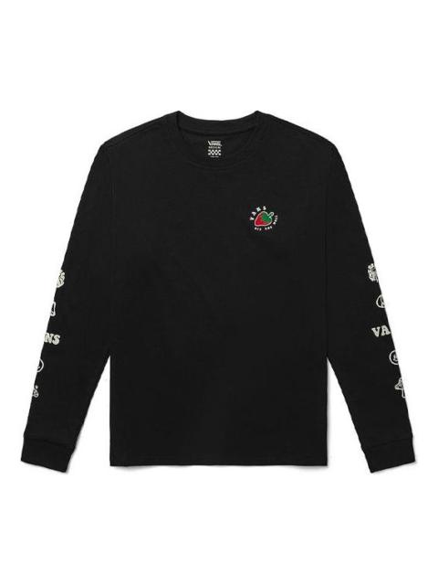 Vans (WMNS) Vans Strawberry Printing Round Neck Pullover Long Sleeves Black VN0A5F6ABLK