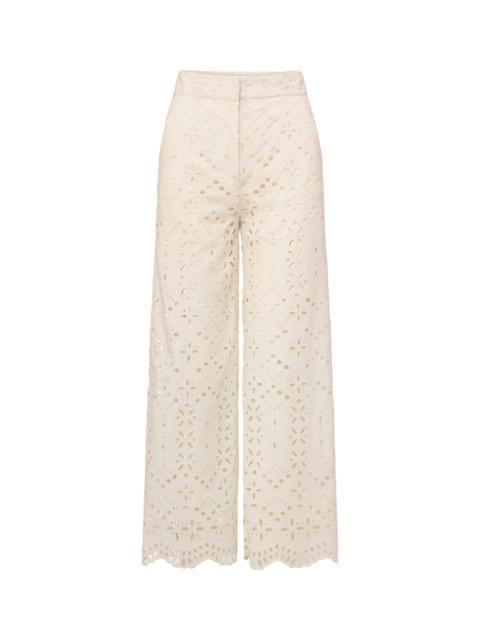 VERONICA BEARD KEMPER COTTON EYELET PANT