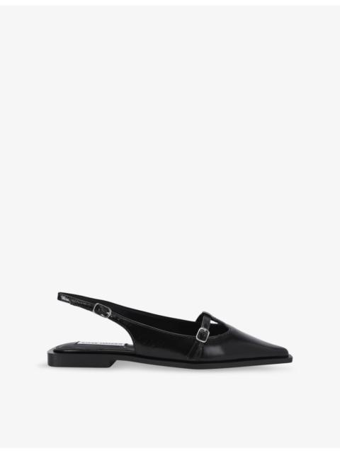STEVE MADDEN Synergy Mary-Jane Leather Sling-Back Flats