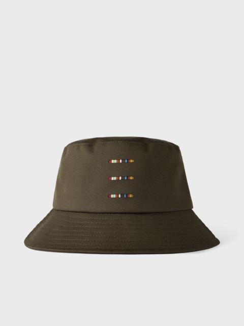 Paul Smith Khaki Cordura® Laser 'Signature Stripe' Bucket Hat