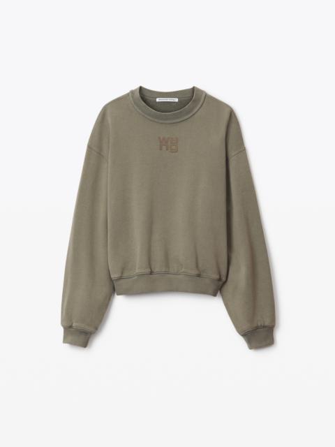 Alexander Wang PUFF LOGO SWEATSHIRT IN STRUCTURED TERRY
