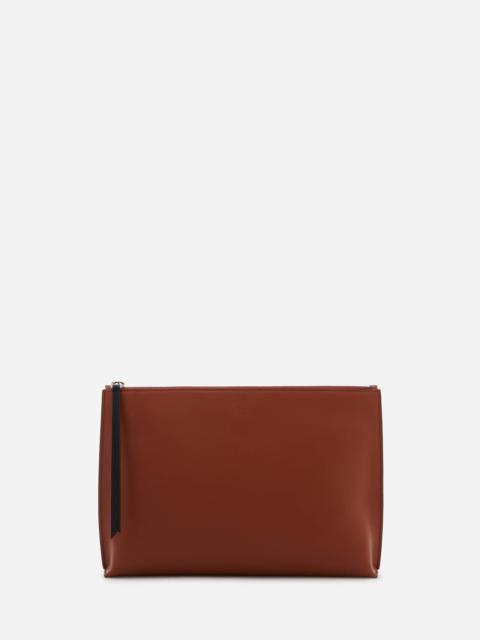 Lanvin ZIPPERED LEATHER HOBO TIE CLUTCH