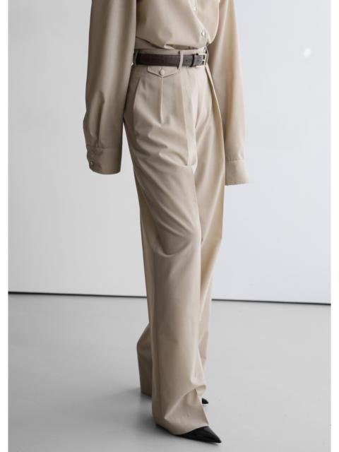 The Frankie Shop Meslay Sheer Pleated Trousers - Beige
