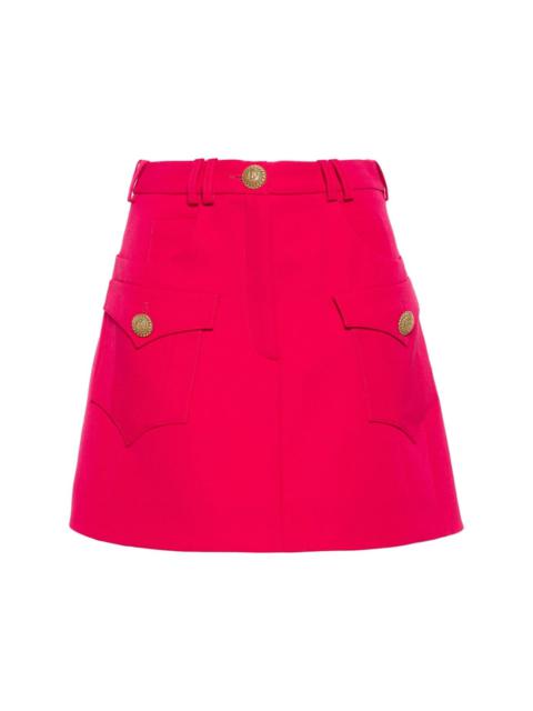 lion engraved-buttons mini skirt