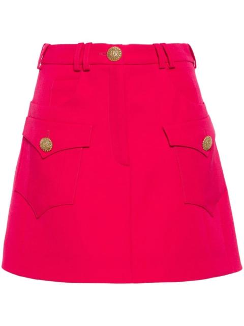 lion engraved-buttons mini skirt