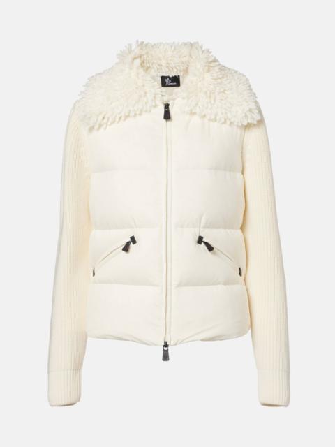 Moncler Grenoble Down-paneled virgin wool cardigan