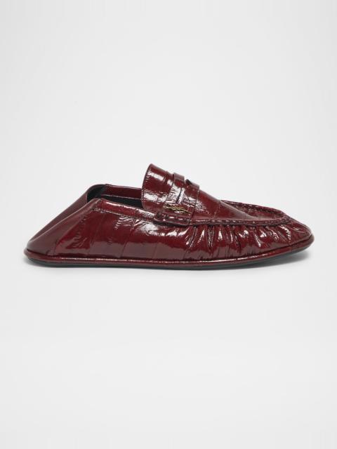 SAINT LAURENT Croco YSL Convertible Penny Loafers