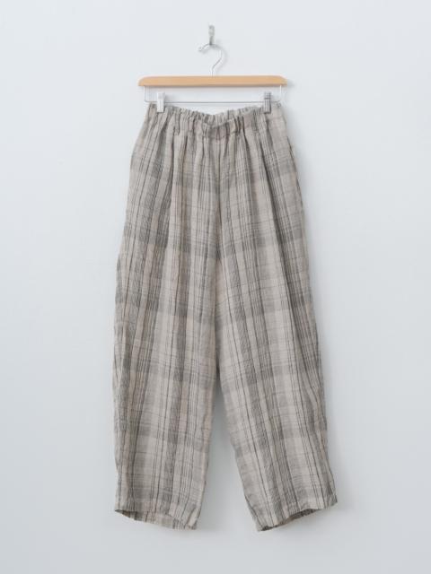 ICHI Antiquités Linen Check Pants - Natural