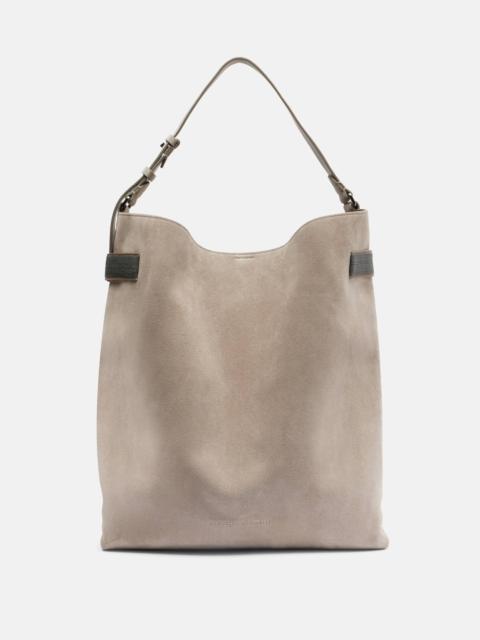 Brunello Cucinelli Essence Monili Large suede tote bag