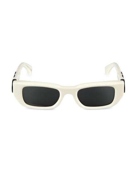 Off-White Women's Fillmore 49MM Rectangular Sunglasses - White Dark Grey