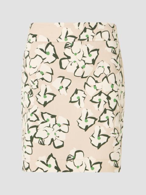 AKRIS Women's Papercut Floral Denim Mini Skirt - Beige Cream Olive