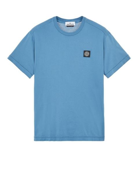 Stone Island 24113 GARMENT-DYED 60/2 COTTON JERSEY  PASTEL BLUE