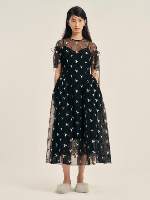 Simone Rocha Puff Sleeve Cord Hip Dress