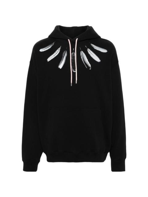 Collar Feathers cotton hoodie