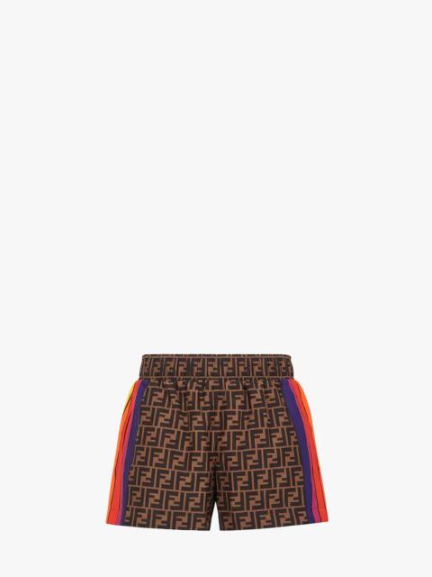 FENDI Brown nylon shorts
