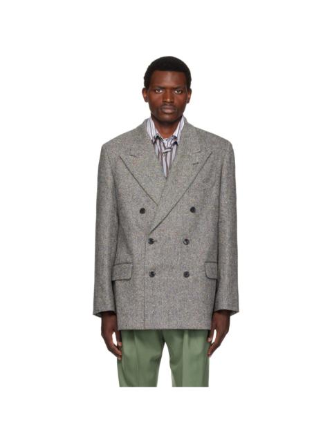 Dries Van Noten Black & White Wool Blazer