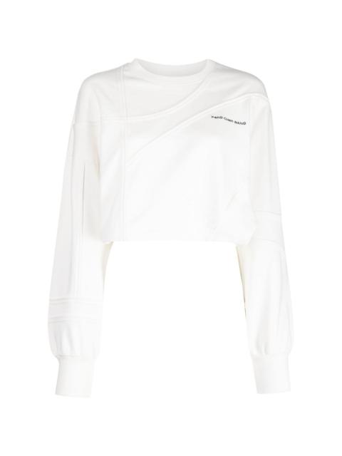 FENG CHEN WANG logo-embroidered cotton cropped sweatshirt