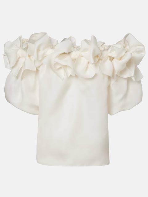 CAROLINA HERRERA Off-shoulder silk top